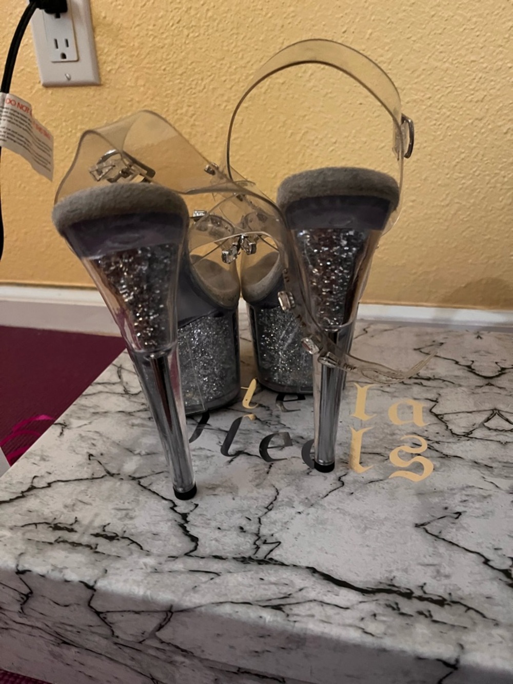 Pleasers bling Gem-Embellished Platform Heels - used - Picture 2 of 5